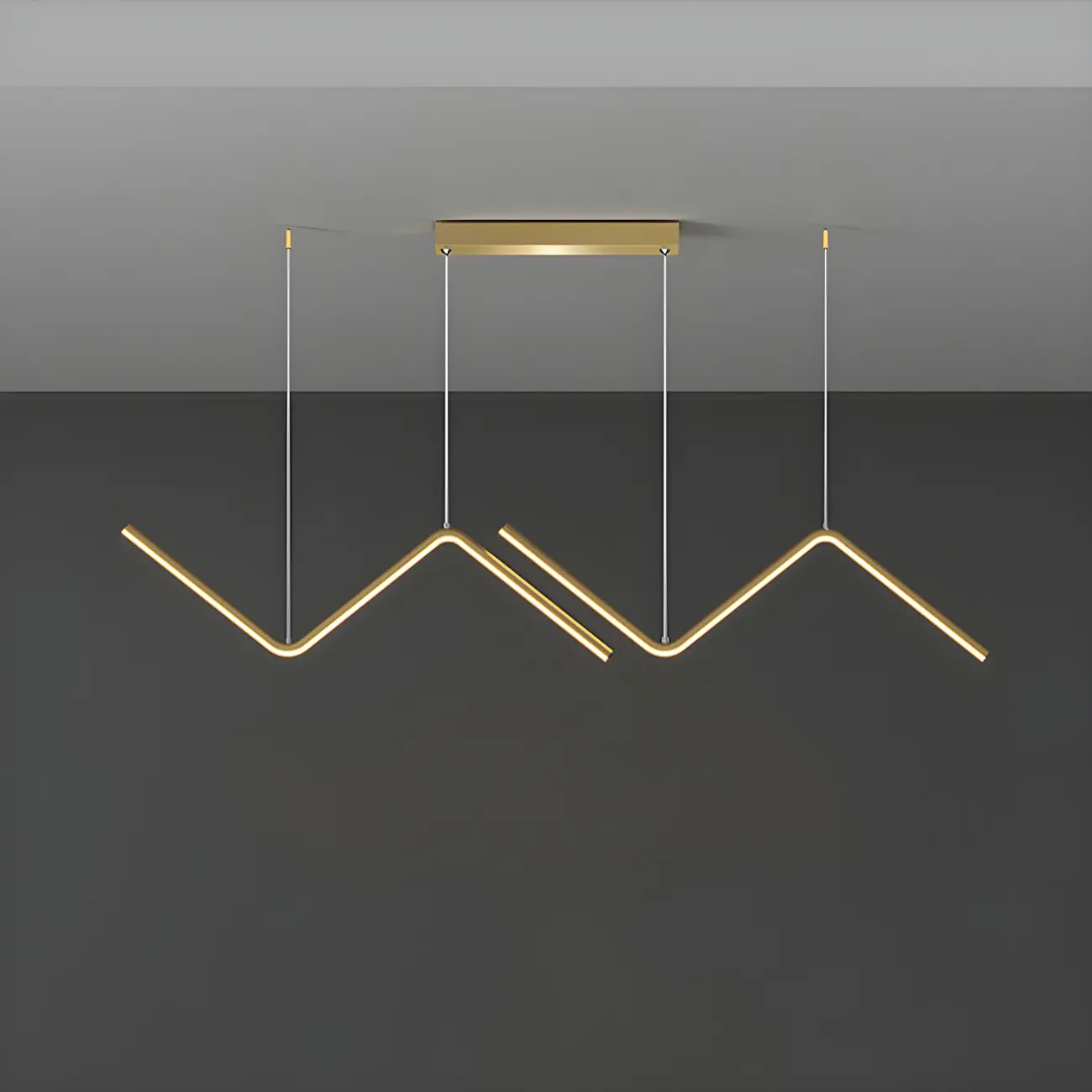 Simple Modern Metal Linear LED Pendant Light Image - 8 | homeyfad