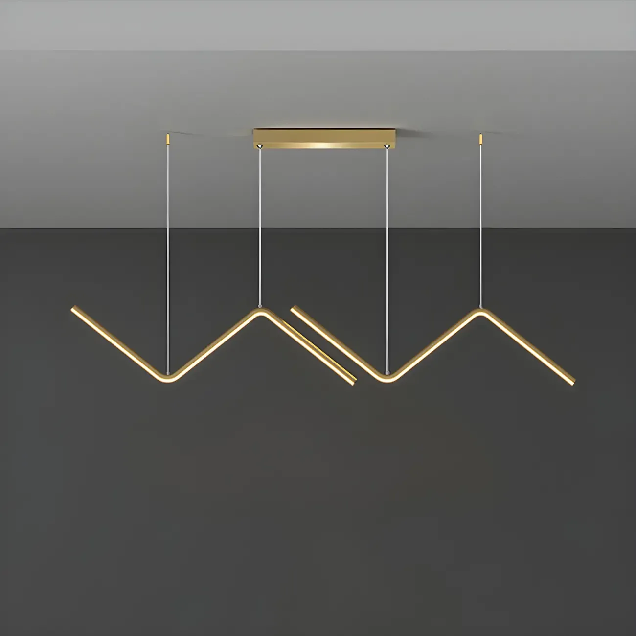 Simple Modern Metal Linear LED Pendant Light Image - 8