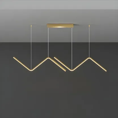 Simple Modern Metal Linear LED Pendant Light Image - 8