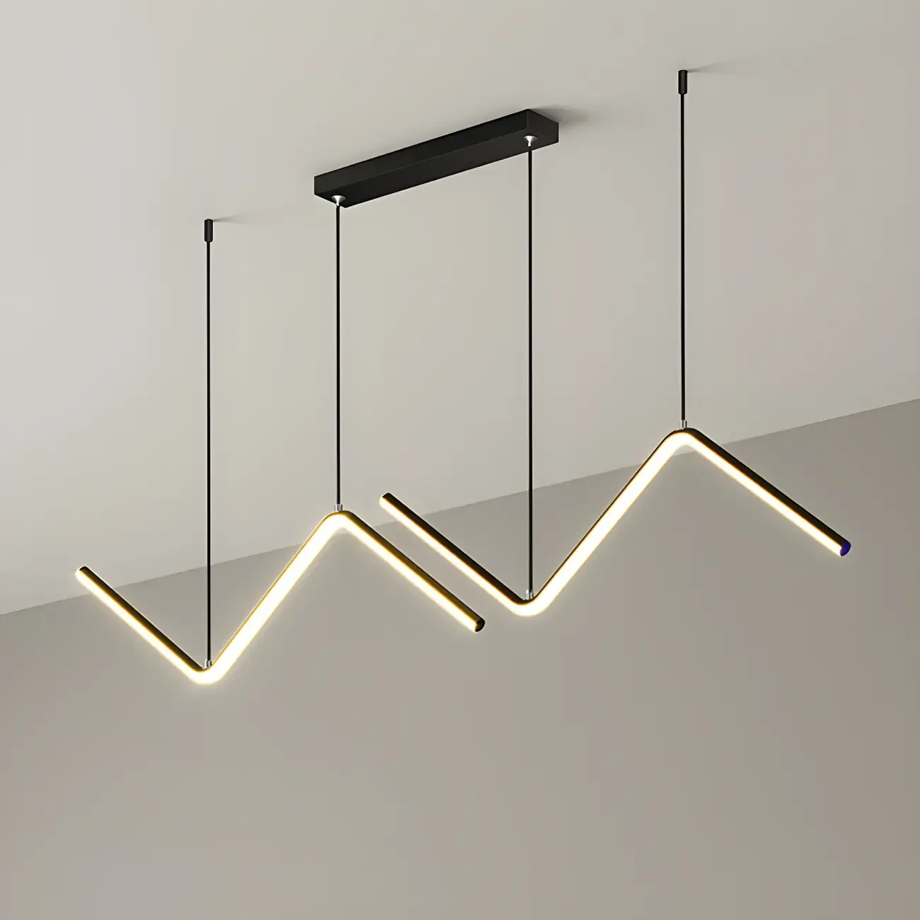Simple Modern Metal Linear LED Pendant Light Image - 9