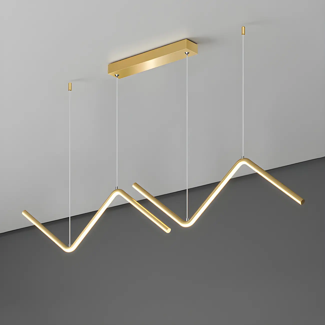 Simple Modern Metal Linear LED Pendant Light Image - 10 | homeyfad