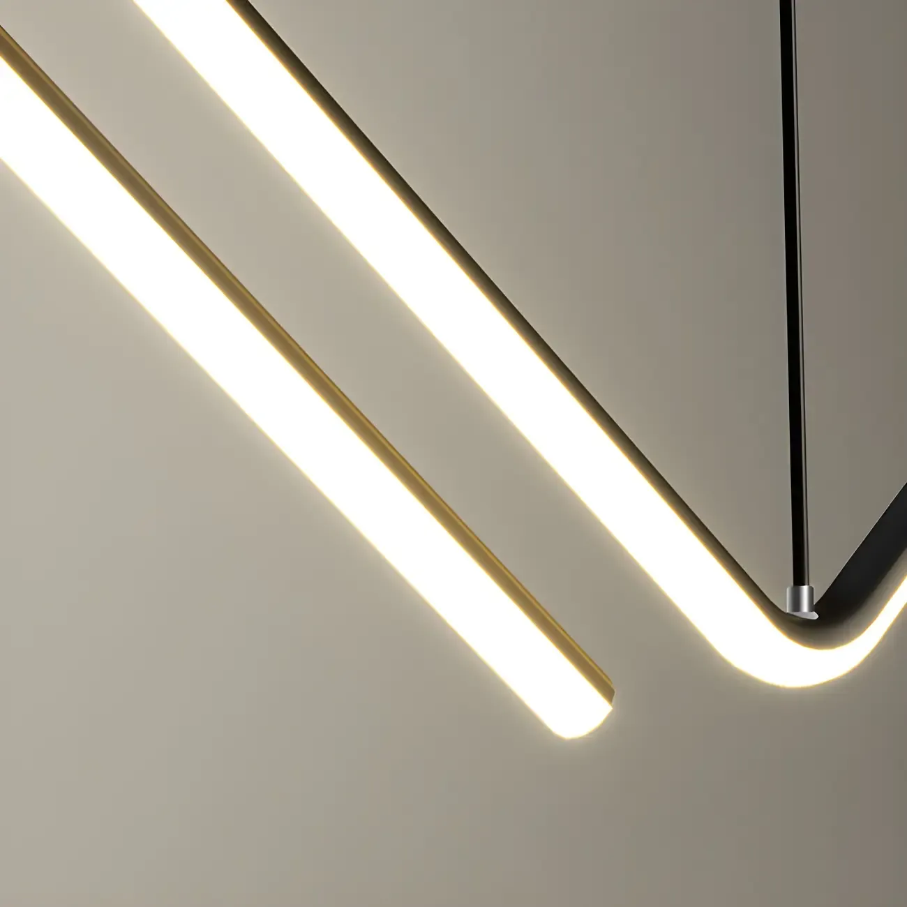 Simple Modern Metal Linear LED Pendant Light Image - 11