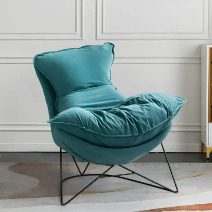 Modern Fabric Accent Chair with Pillow Back Image - 7