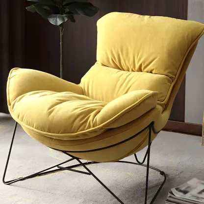 Modern Fabric Accent Chair with Pillow Back Image - 2