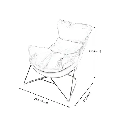 Modern Fabric Accent Chair with Pillow Back #size