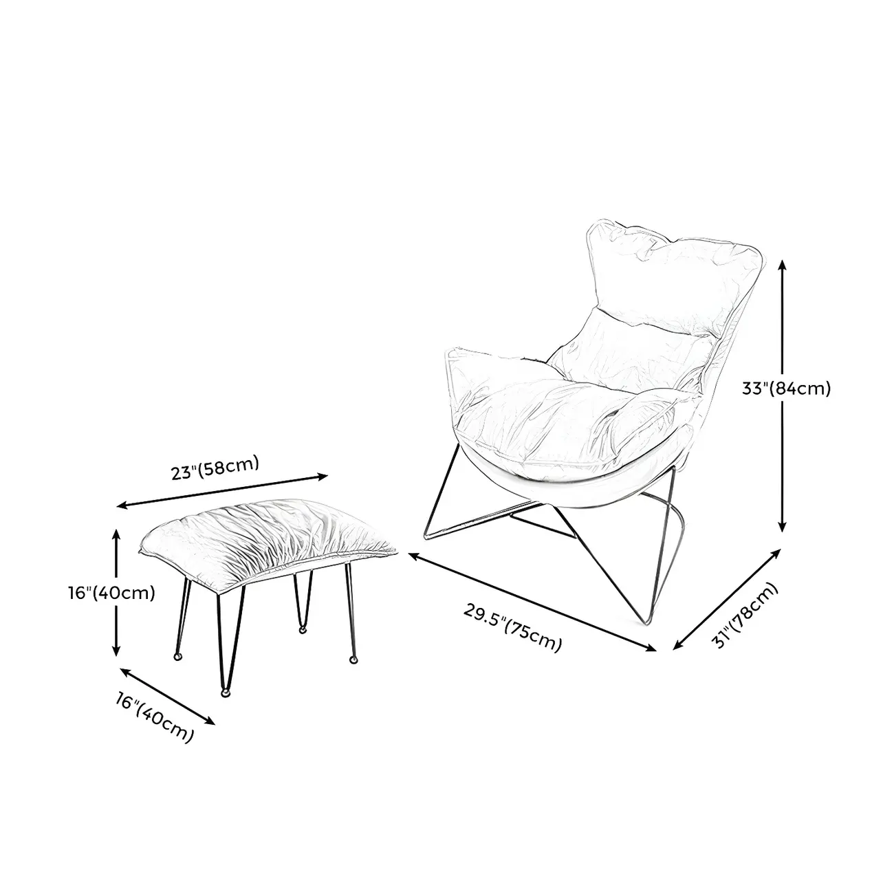 Modern Fabric Accent Chair with Pillow Back Image - 10 | homeyfad