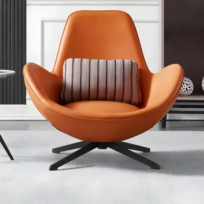 Modern Leather Accent Lounge Chair with Arms