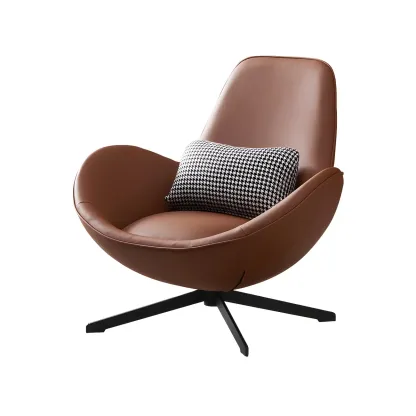 Modern Leather Accent Lounge Chair with Arms