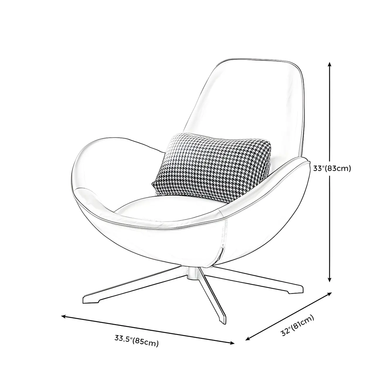 Modern Leather Accent Lounge Chair with Arms | homeyfad