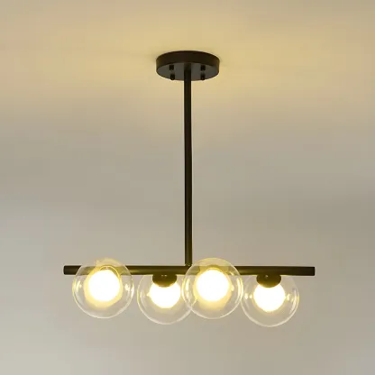 Black/Gold Glass Spherical Pendant Lights for Kitchen Image - 3