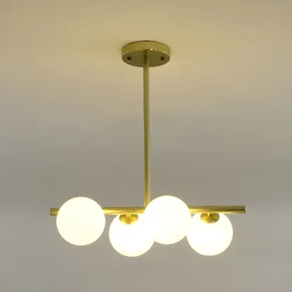 Black/Gold Glass Spherical Pendant Lights for Kitchen Image - 4