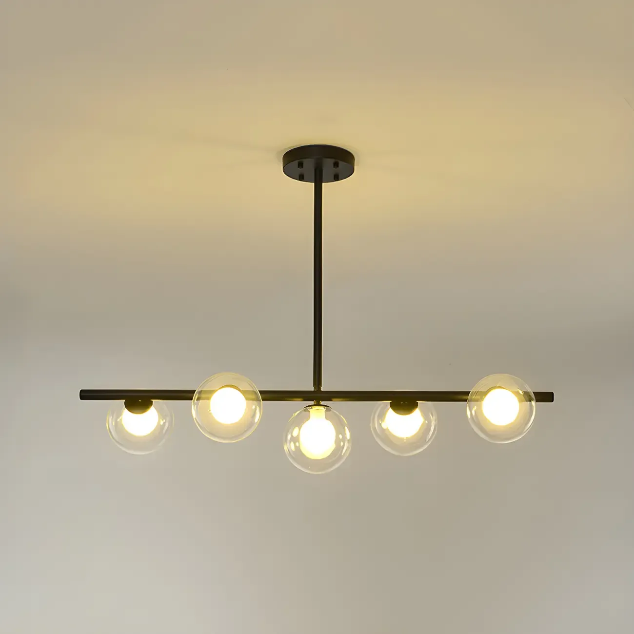 Black/Gold Glass Spherical Pendant Lights for Kitchen Image - 10