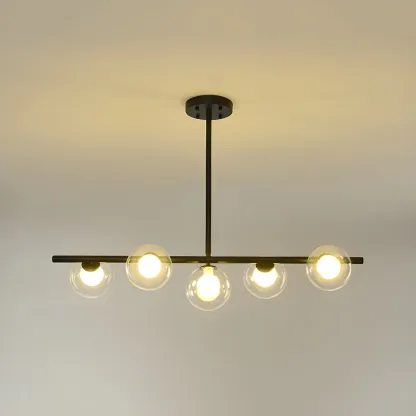 Black/Gold Glass Spherical Pendant Lights for Kitchen Image - 10