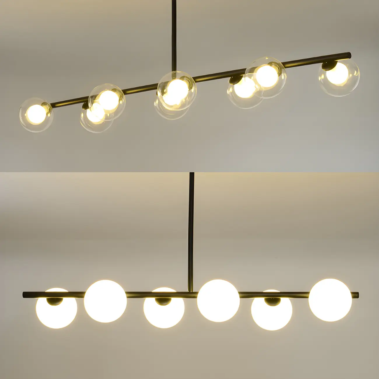 Black/Gold Glass Spherical Pendant Lights for Kitchen Image - 12 | homeyfad