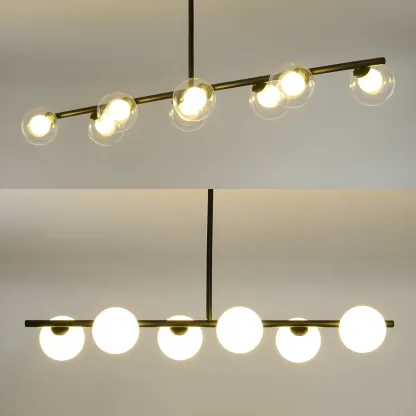 Black/Gold Glass Spherical Pendant Lights for Kitchen Image - 12