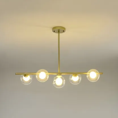 Black/Gold Glass Spherical Pendant Lights for Kitchen Image - 13