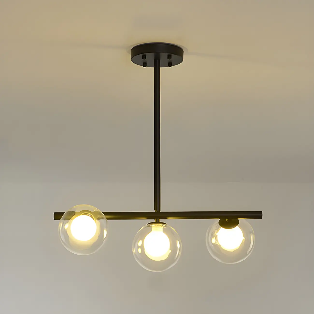 Black/Gold Glass Spherical Pendant Lights for Kitchen Image - 14 | homeyfad