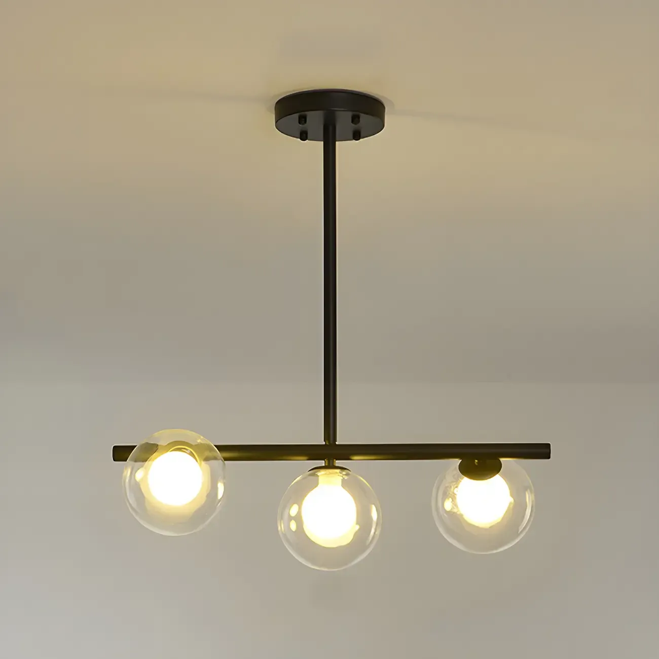 Black/Gold Glass Spherical Pendant Lights for Kitchen Image - 14