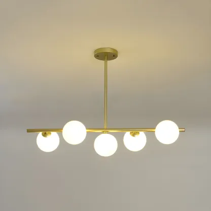 Black/Gold Glass Spherical Pendant Lights for Kitchen Image - 16