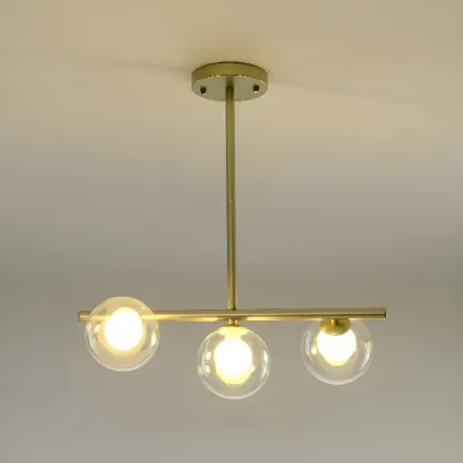 Black/Gold Glass Spherical Pendant Lights for Kitchen Image - 17