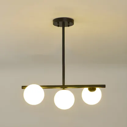 Black/Gold Glass Spherical Pendant Lights for Kitchen Image - 18