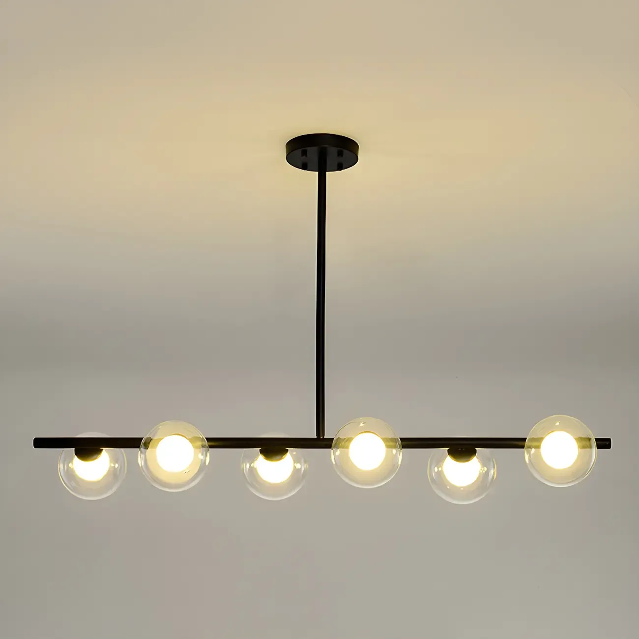 Black/Gold Glass Spherical Pendant Lights for Kitchen Image - 19