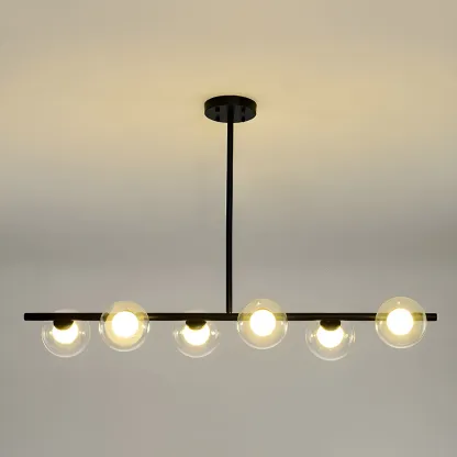 Black/Gold Glass Spherical Pendant Lights for Kitchen Image - 19