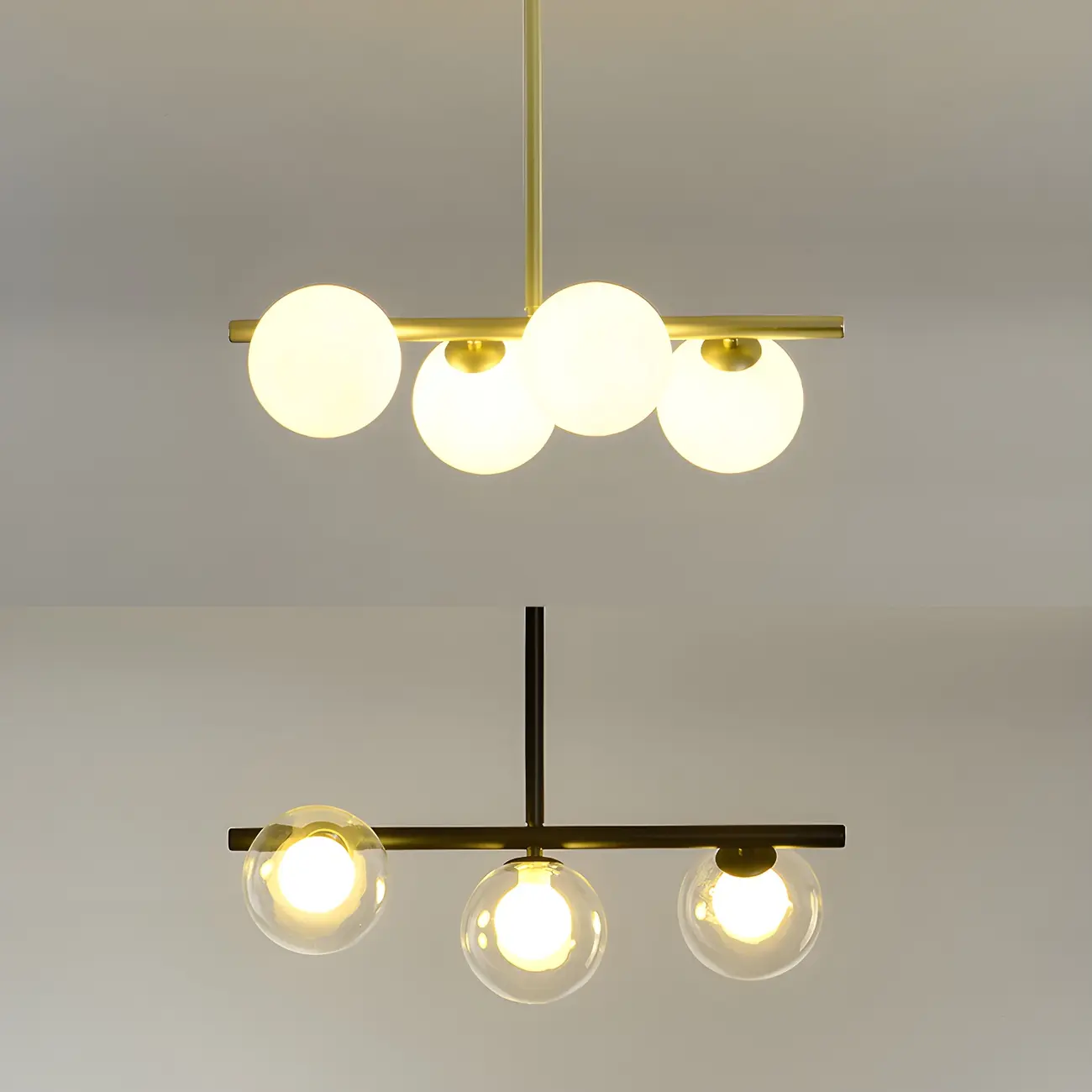 Black/Gold Glass Spherical Pendant Lights for Kitchen Image - 22 | homeyfad