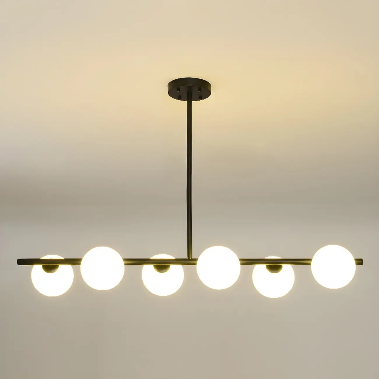 Black/Gold Glass Spherical Pendant Lights for Kitchen Image - 23