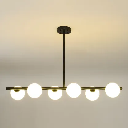 Black/Gold Glass Spherical Pendant Lights for Kitchen Image - 23