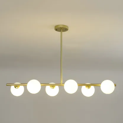 Black/Gold Glass Spherical Pendant Lights for Kitchen Image - 25