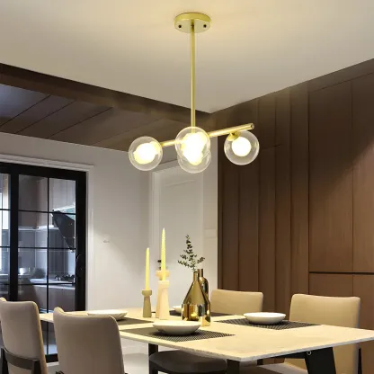 Black/Gold Glass Spherical Pendant Lights for Kitchen Image - 8