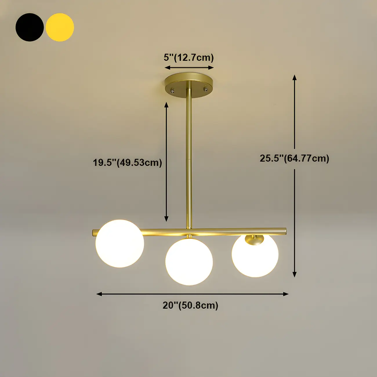 Black/Gold Glass Spherical Pendant Lights for Kitchen #size | homeyfad