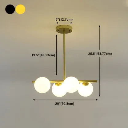 Black/Gold Glass Spherical Pendant Lights for Kitchen Image - 34