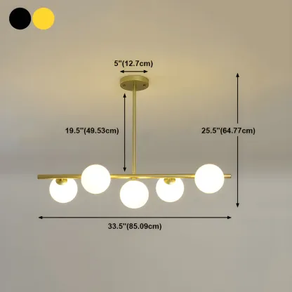 Black/Gold Glass Spherical Pendant Lights for Kitchen Image - 36