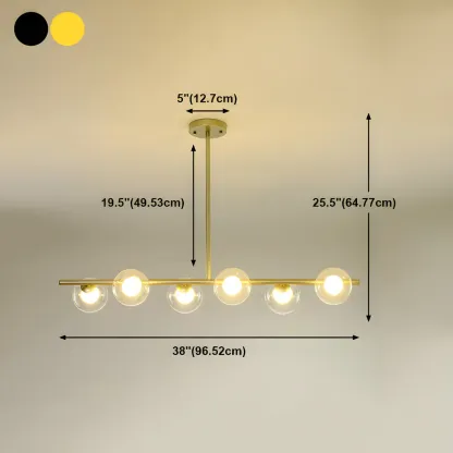 Black/Gold Glass Spherical Pendant Lights for Kitchen Image - 39