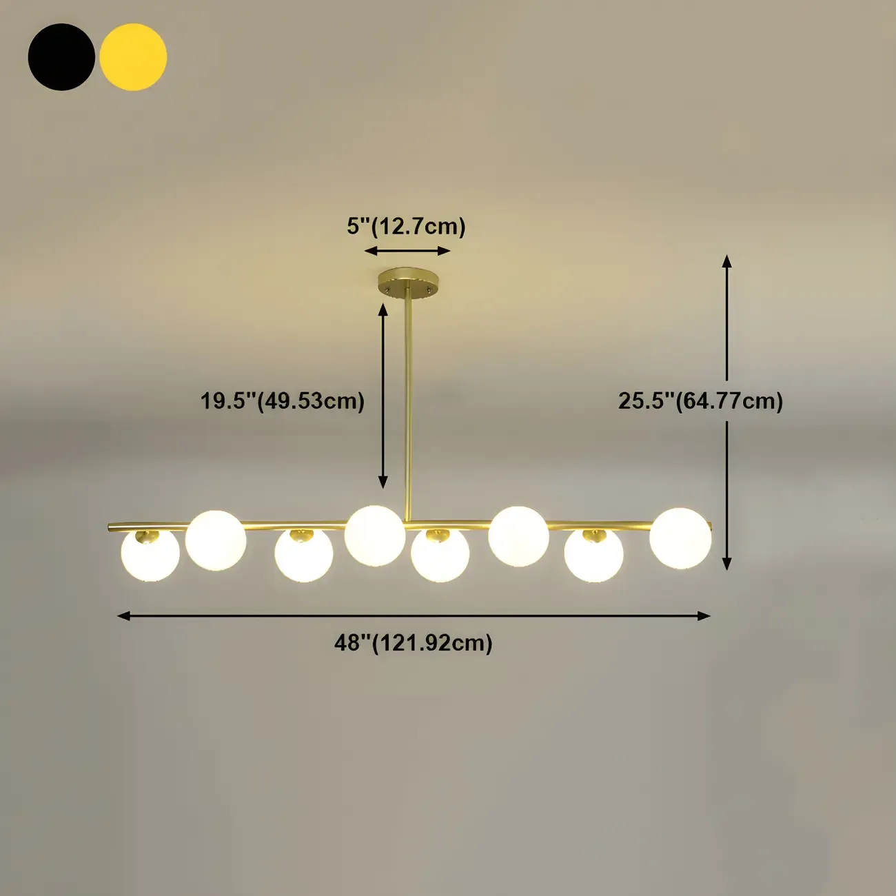 Black/Gold Glass Spherical Pendant Lights for Kitchen Image - 40