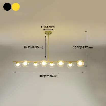 Black/Gold Glass Spherical Pendant Lights for Kitchen Image - 41