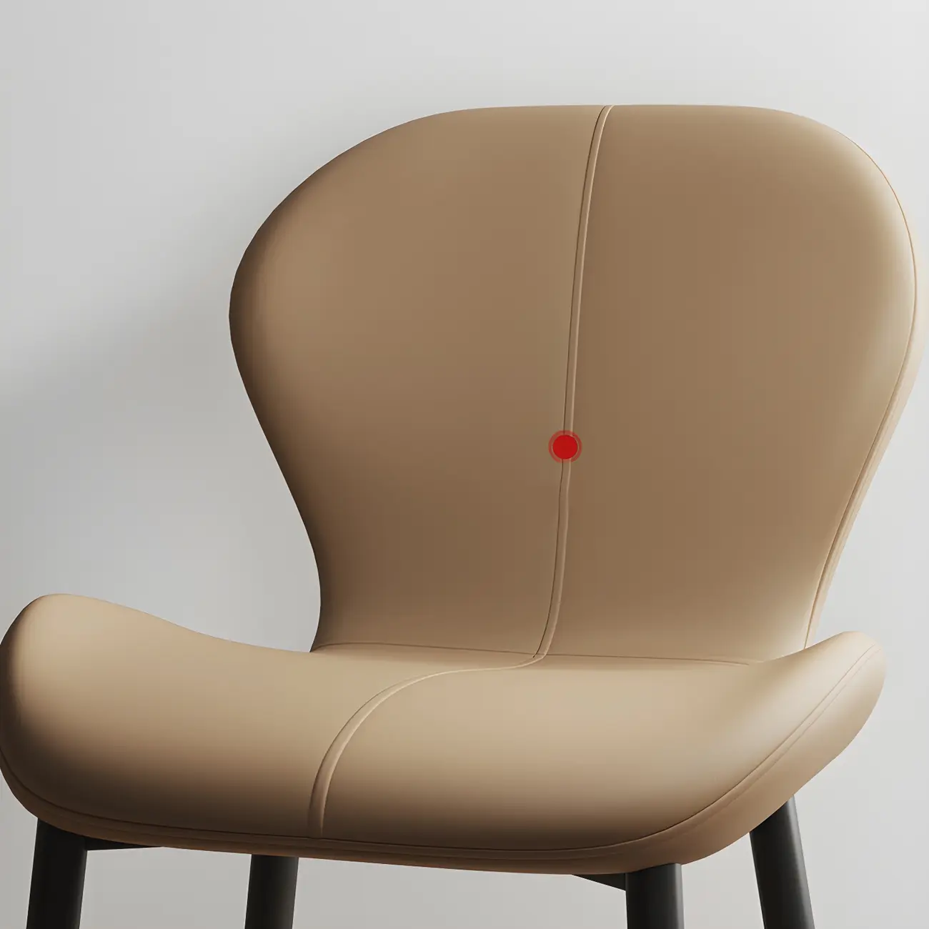 Art Deco Curved Back Leather Dining Chair Solid Back Image - 14 | homeyfad