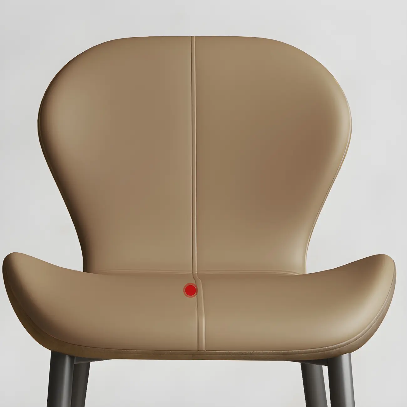 Art Deco Curved Back Leather Dining Chair Solid Back Image - 15 | homeyfad