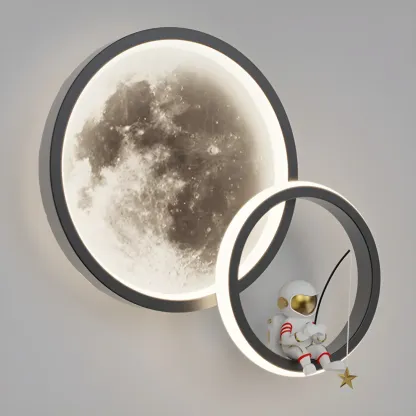 Mini Dimmable Circular LED Wall Sconce for Kids Bedroom 