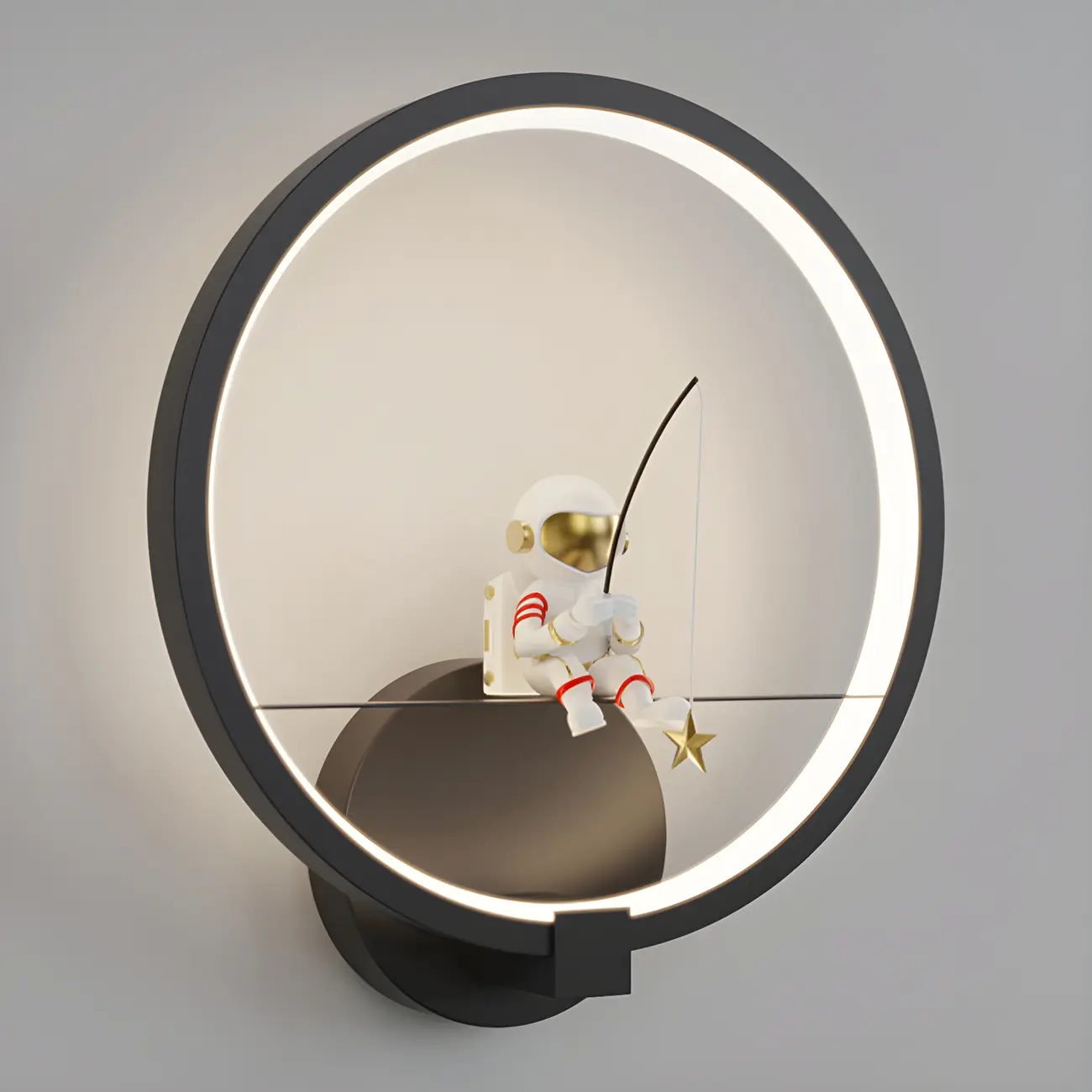 Mini Dimmable Circular LED Wall Sconce for Kids Bedroom  | homeyfad