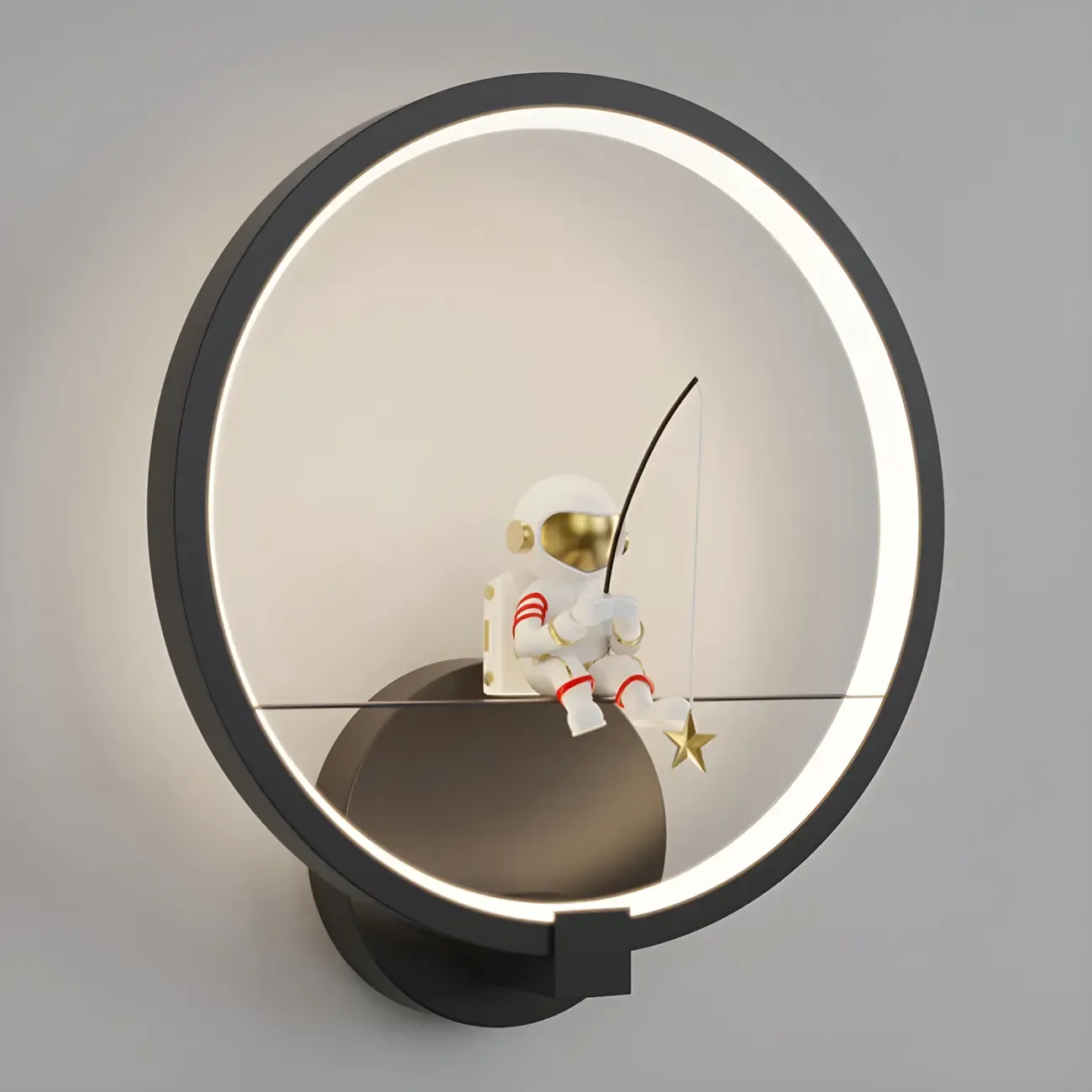Mini Dimmable Circular LED Wall Sconce for Kids Bedroom 