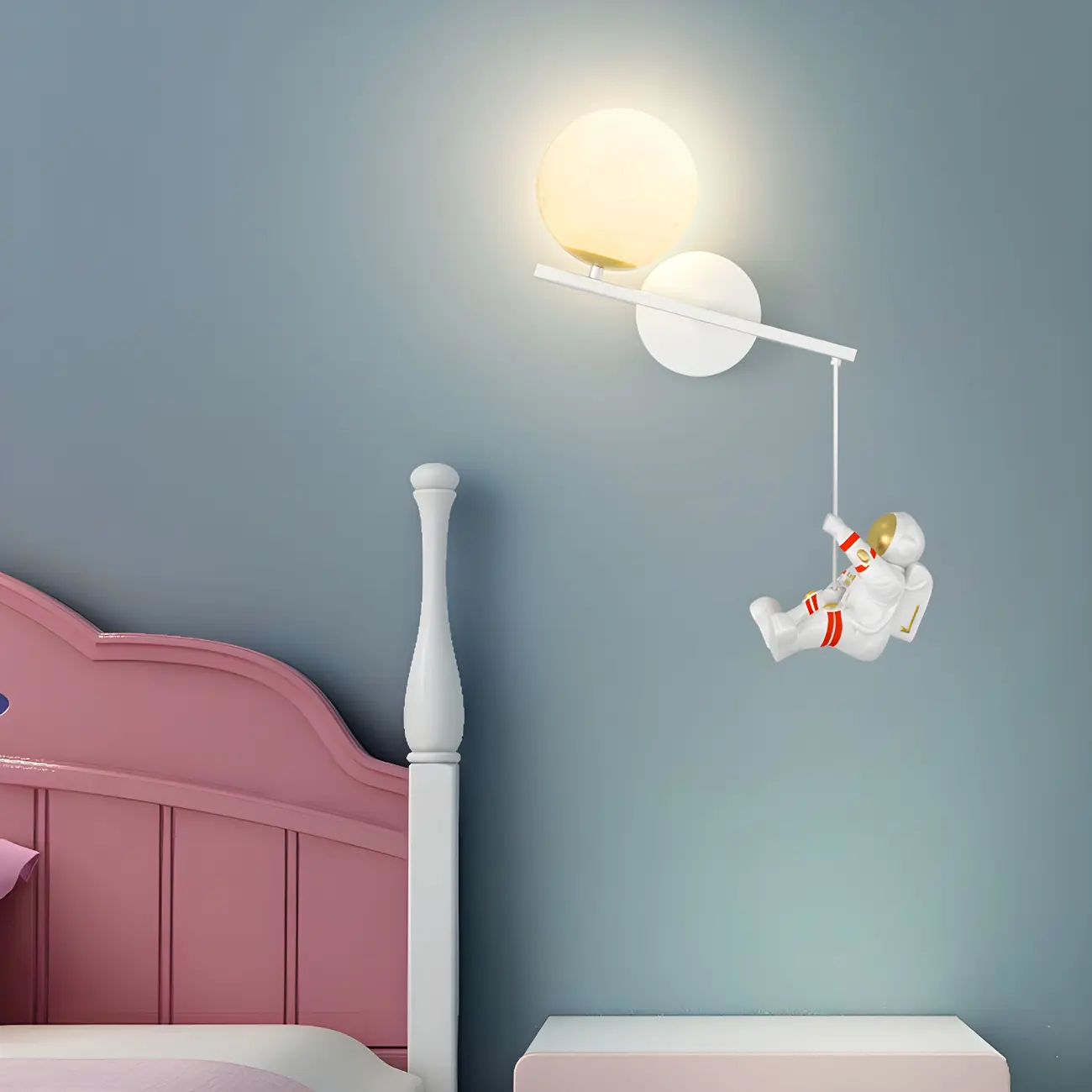 Mini Dimmable Circular LED Wall Sconce for Kids Bedroom  | homeyfad