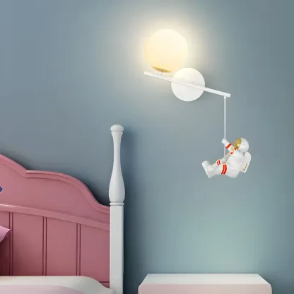 Mini Dimmable Circular LED Wall Sconce for Kids Bedroom 
