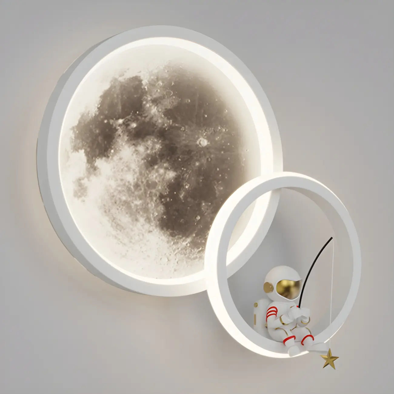 Mini Dimmable Circular LED Wall Sconce for Kids Bedroom  | homeyfad
