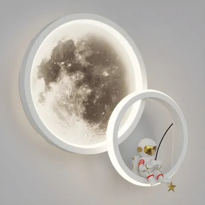 Mini Dimmable Circular LED Wall Sconce for Kids Bedroom 
