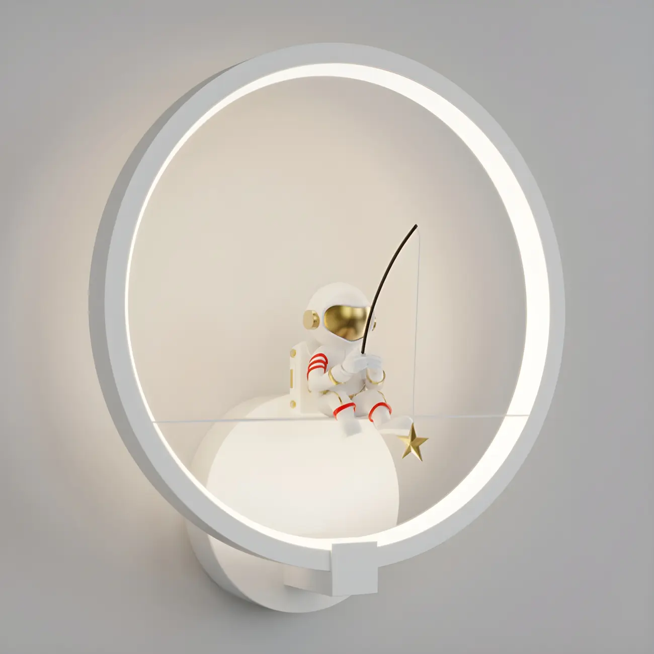Mini Dimmable Circular LED Wall Sconce for Kids Bedroom  | homeyfad