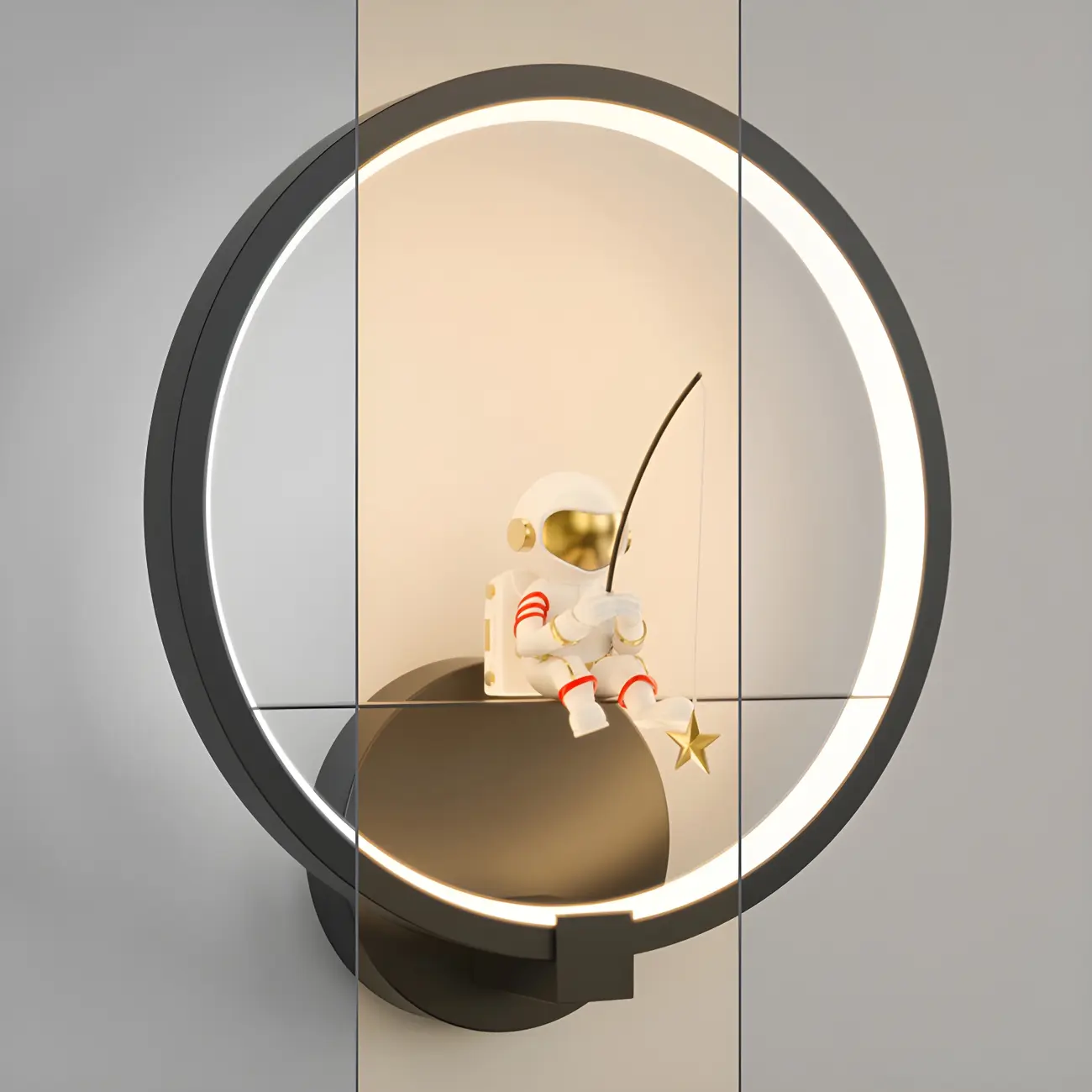 Mini Dimmable Circular LED Wall Sconce for Kids Bedroom  | homeyfad