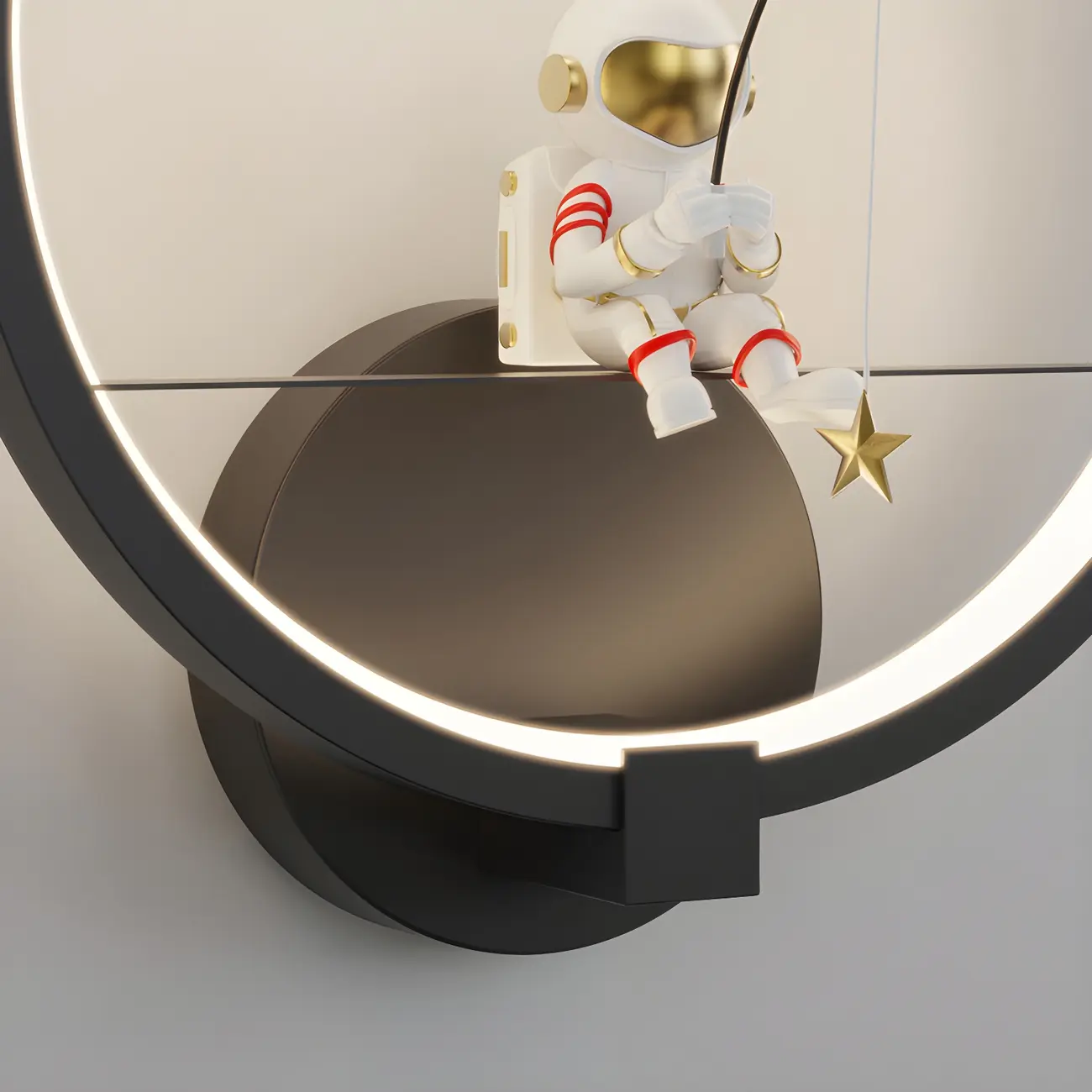 Mini Dimmable Circular LED Wall Sconce for Kids Bedroom  | homeyfad